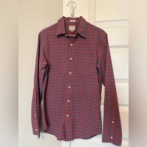 J.CREW Men's Slim Long Sleeve Button Down Checkered Shirt - Medium